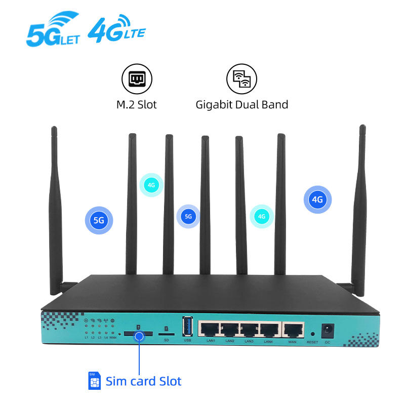 Mu-Mimo Smart Dual Band 4G 5G Cpe Lte Router Modem Wireless With Sim Card Slot